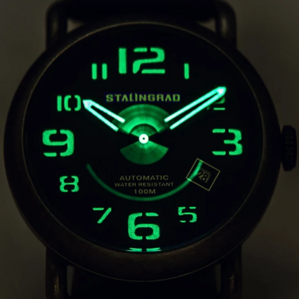 Stalingrad Man's Watch Miyota8215 Mechanical Wrist Watch 42mm Sapphire Luminous Relogio 100m Waterproof