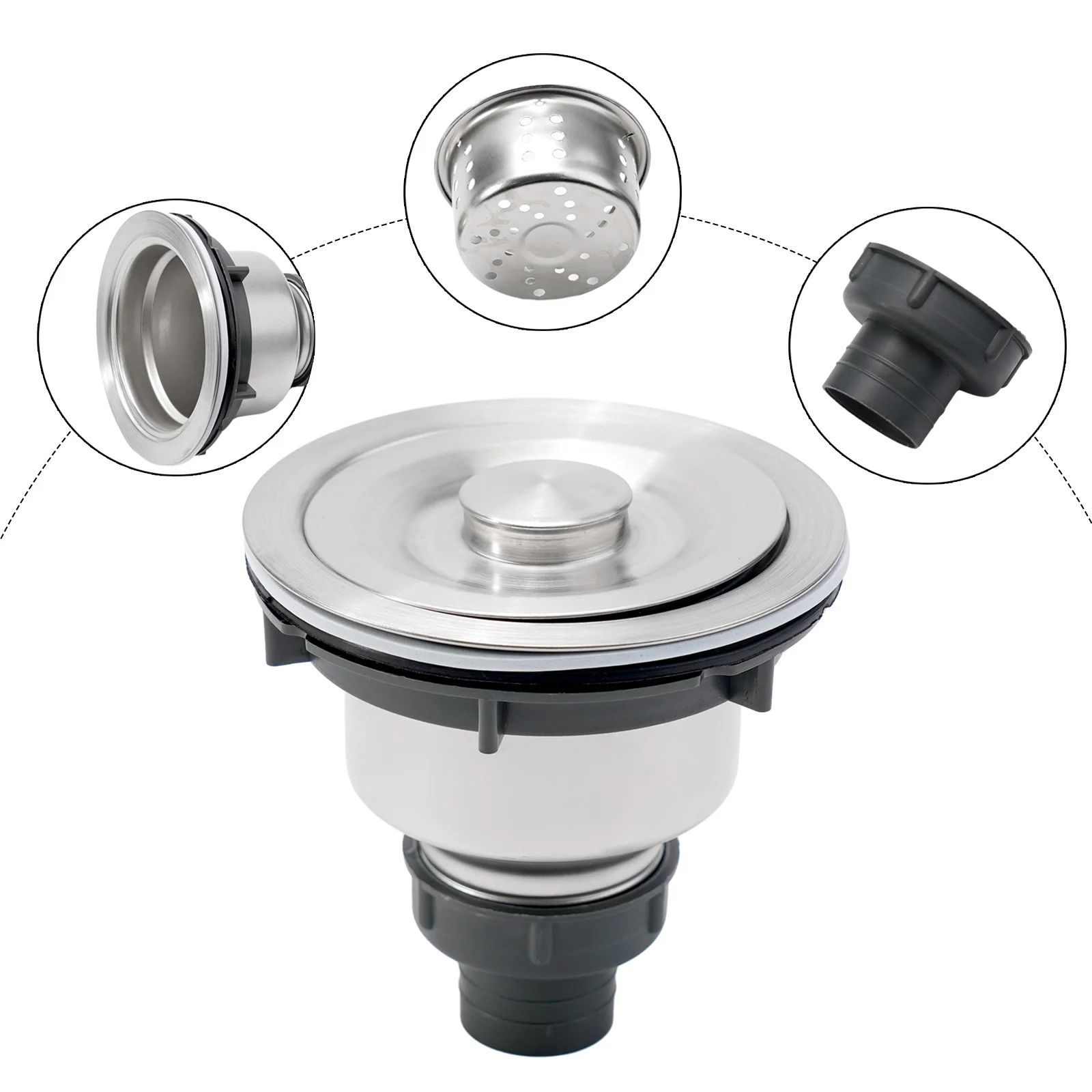 

Сетчатый фильтр для слива раковины сетка для слива раковины ABS легко снимается для кухонной раковины Серебряная нержавеющая сталь Совершенно новая