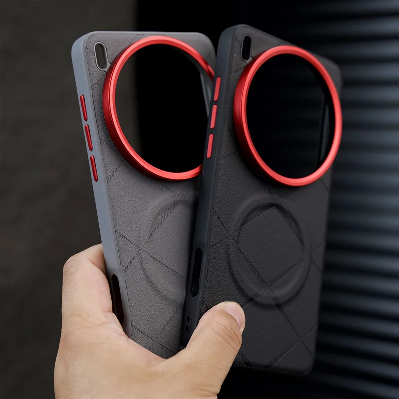 Luxury Leather Pattern Magnetic Soft Hybrid TPU+Metal Back Case - Enhanced Quality