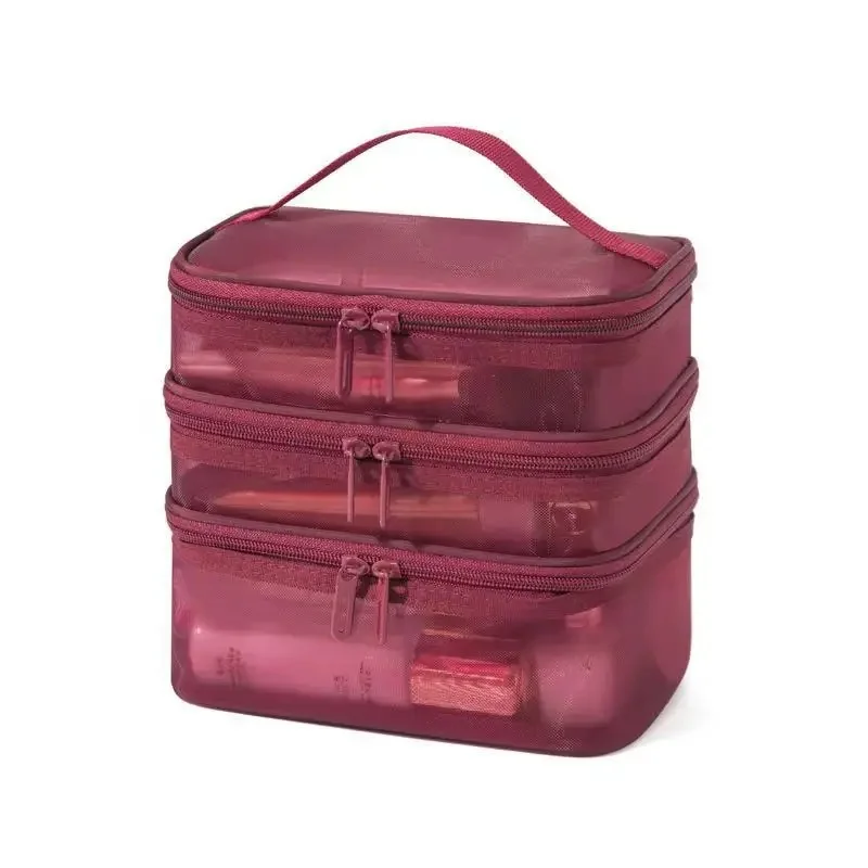 Spacious Nylon Mesh Cosmetic and Toiletry Travel Organizer