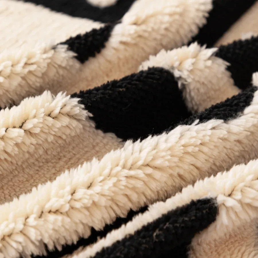 1pc Bohemian Jacquard Warm Tuffed Fleece Sofa Towel Boho Style Soft Leisure Thick Blanket for Living Room Couch Sofa Cover