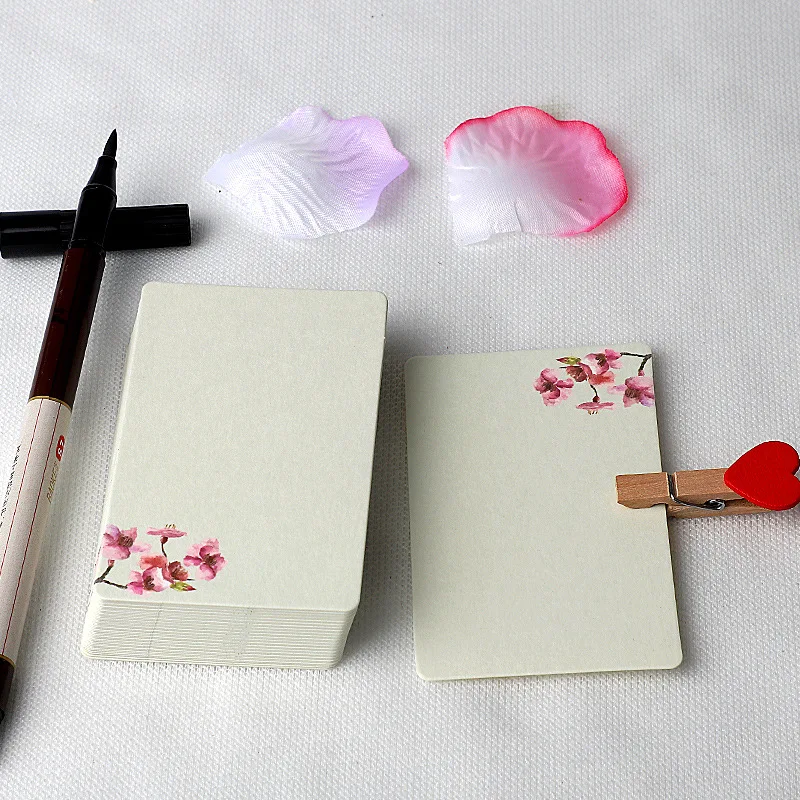 20/40 יחידות כרטיסי DIY ריקים בסגנון סיני כרטיס קטן מילה דגם פרח כרטיס ברכה עבור גרפיטי נייר קראפט לבן