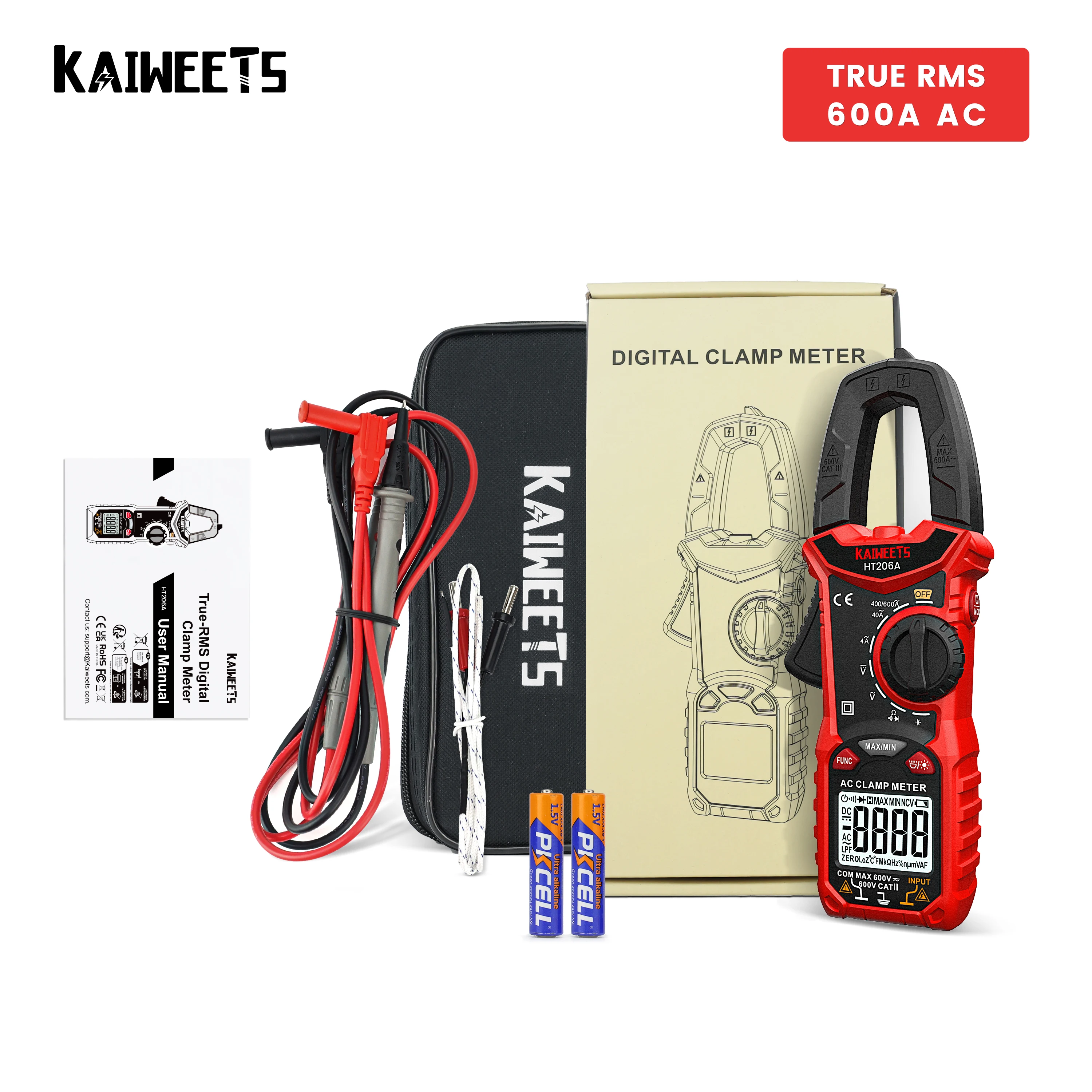 hardness testing machine KAIWEETS AC DC Digital Clamp Meter Multimeter Pinza Amperimetrica True RMS High Precision Capacitance NCV Ohm Hz Tester wind anemometer