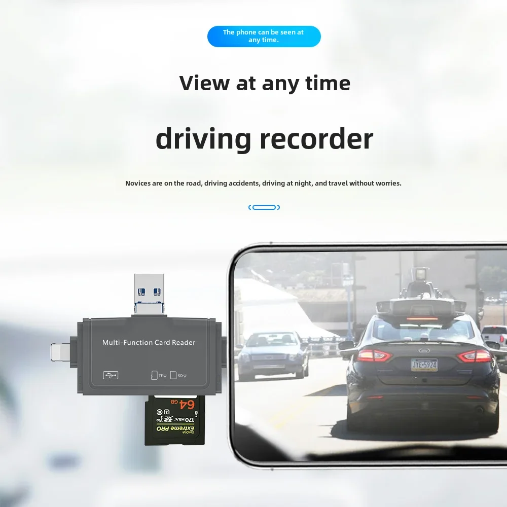 7-in-1 다기능 카드 리더, C타입 안드로이드 휴대폰 컴퓨터에 적합, Otg3.0 USB-c SSD 마이크로 Sd Tf 플래시 드라이브