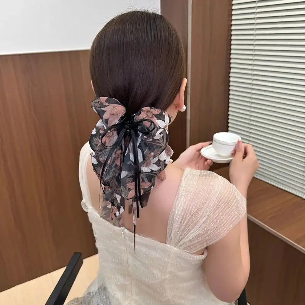 1Pcs Durable Volumizing Chiffon Hair Clip Fashionable Elegant Tail Clips Hair Claw Hair Accessories