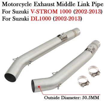 Slip On For SUZUKI VSTROM V-STROM 1000 DL1000 2002 - 2013 Motorcycle Exhaust Middle Link Pipe Modify Connect Left Right Muffler