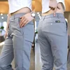 Ice Silk Men's Golf Men's Midweight Casual Pants Sports Pants Simple Design Khaki Black Slim Straight Leg Stretch Casual Trouse 4