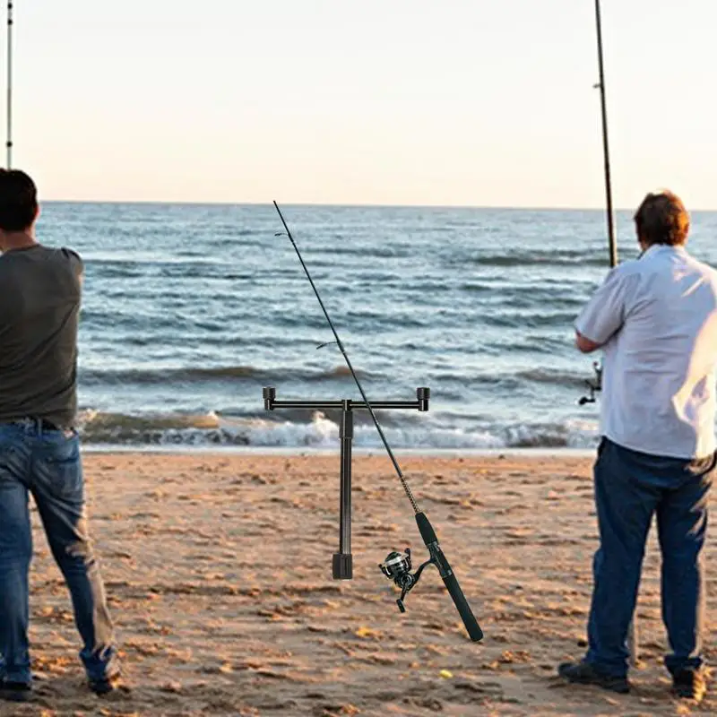 Fishing Pole Ground Stake Gallery Fishing Rod Holder Zinc Alloy Adjustable Pole Holder For Ground 2-Head Crossbar Design