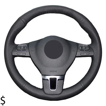 Coprivolante per auto per VW Gol Tiguan Passat B7 Passat CC Touran Jetta Mk6 Magotan Sagitar Volante In Pelle Microfibra