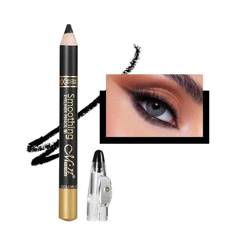 

MENOW waterproof soft Black eyeliner Sharpenable Longwear matte lashglue glue pen natural eyes eyeliner with Pencil Sharpener