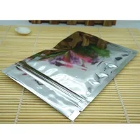 12x20cm 100pcs Silver Plating Aluminum Foil Zip Lock Bags Peanut Snack Storage Plastic Zipper Closures Pouch Food Packaging Bag 1