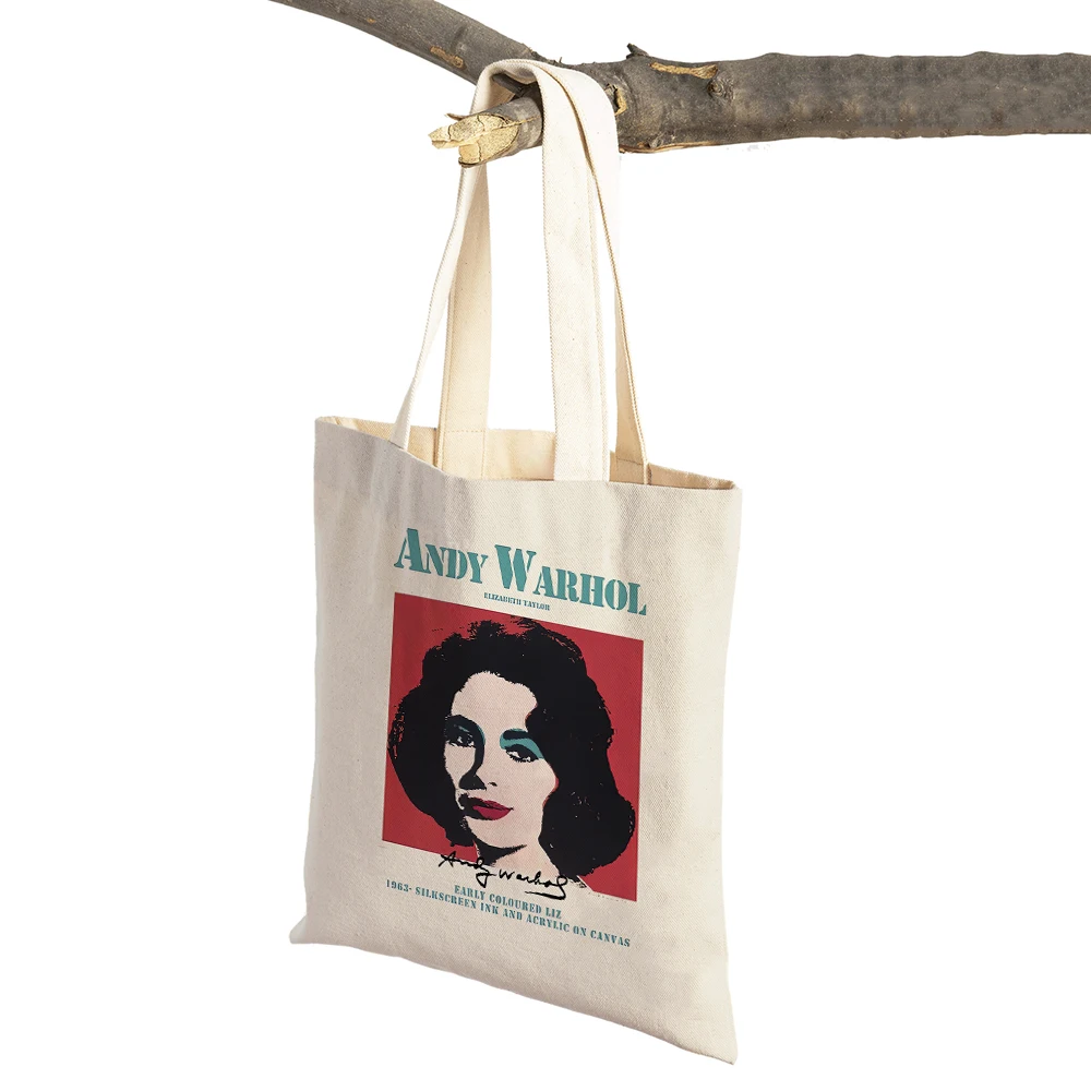 Vintage Art Andy Warhol Shoulder Shopper Bag Abstract Women