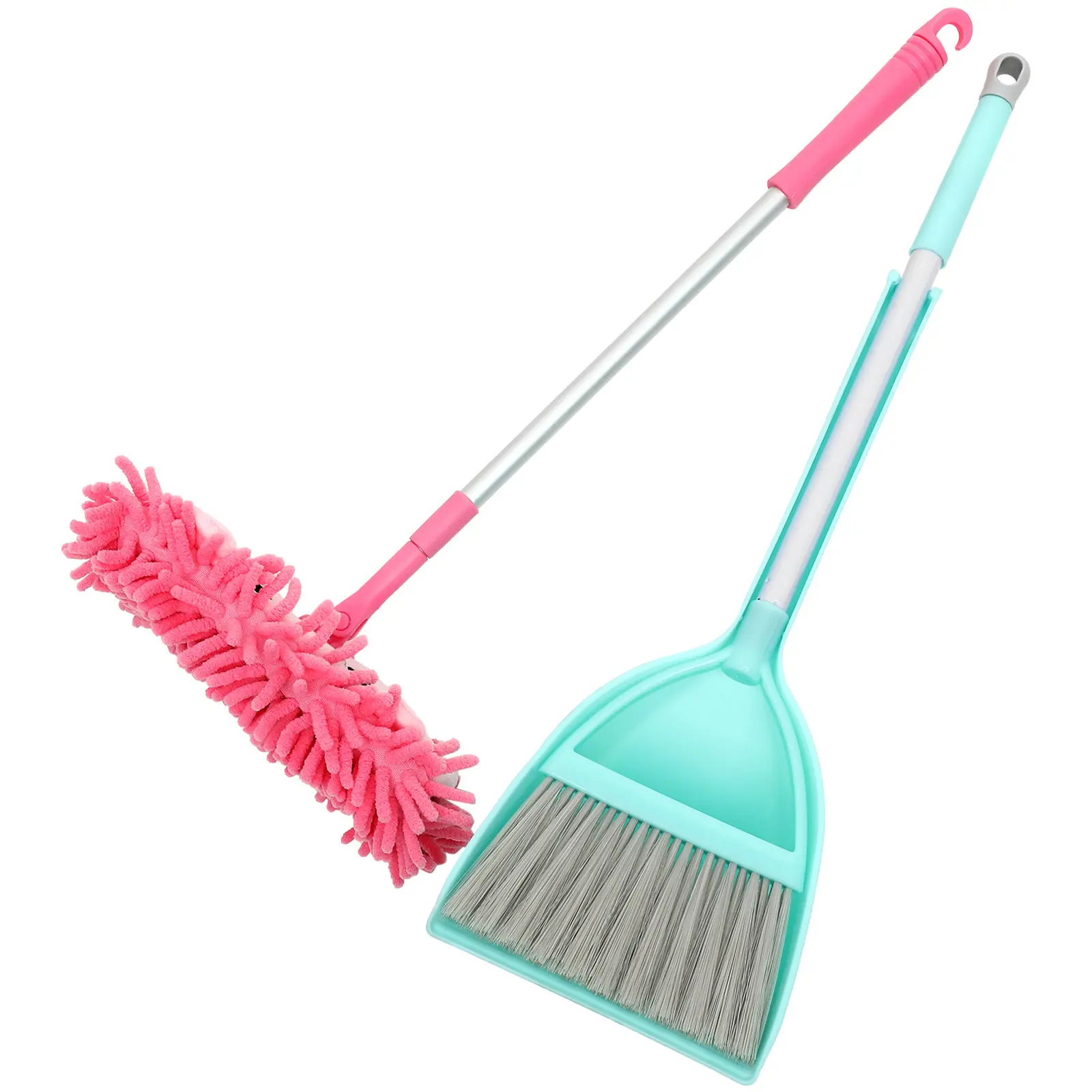1 세트 어린이 청소 놀이 세트 작은 빗자루 걸레 콤보 휴대용 용 청소 세트 부드러운 버 프리 표면 강한 강모