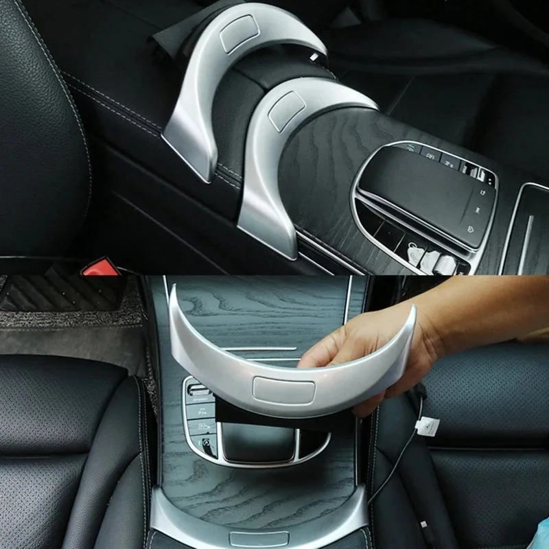 Reposabrazos Coche W205 – Botón Liberación Caja Almacenamiento Plata – Reemplazo Para Mercedes Clase C W205 Y GLC W253