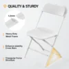 NEW 10 Pack White Plastic Folding Chair, Indoor Outdoor Portable Stackable Commercial Seat with Steel Frame 350lb. Capacity 4