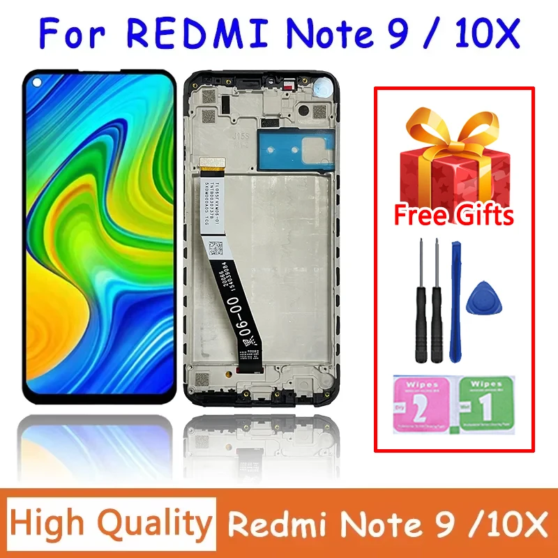 LADYSON Voor Xiaomi Redmi Note 9 Screen Vervanging Voor Redmi 10x 4G Lcd scherm Touch Digitizer Glas Montage M2003J15SC M2003J15SG M2003J15SS