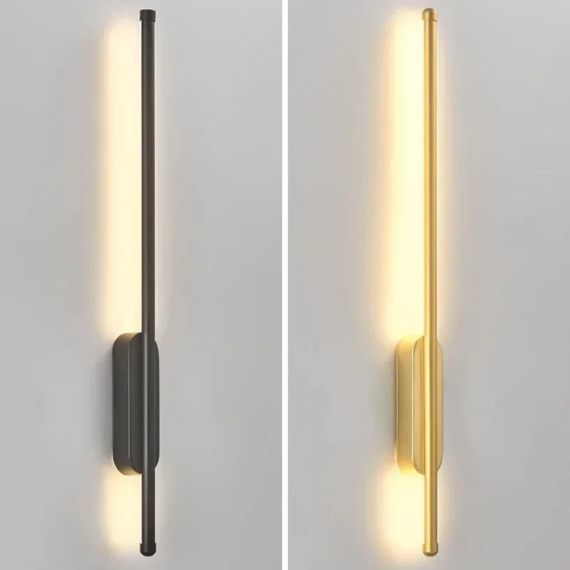 미니멀리스트 롱 스트립 LED 벽 램프 벽 조명 장식, 침실 머리맡 소파 배경 복도 인테리어 LED 벽 스콘스