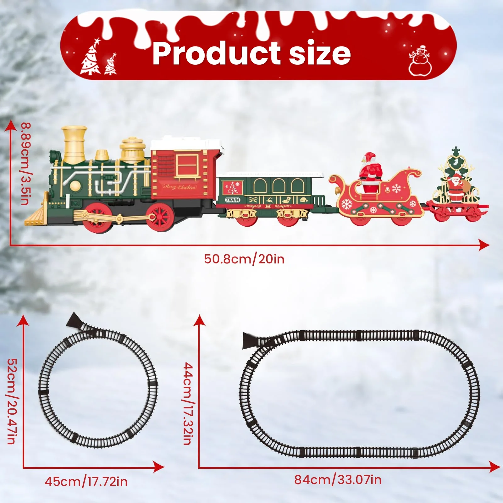 Electric Steam Train Model with Lights for Kids Holiday Gifts