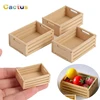 3/1Pcs 1:12 Dollhouse Miniature Furniture Kitchen Wood Vegetable Food Storage Box Basket Accessories Doll House Decorations Toys 1