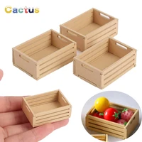 3/1Pcs 1:12 Dollhouse Miniature Furniture Kitchen Wood Vegetable Food Storage Box Basket Accessories Doll House Decorations Toys 1