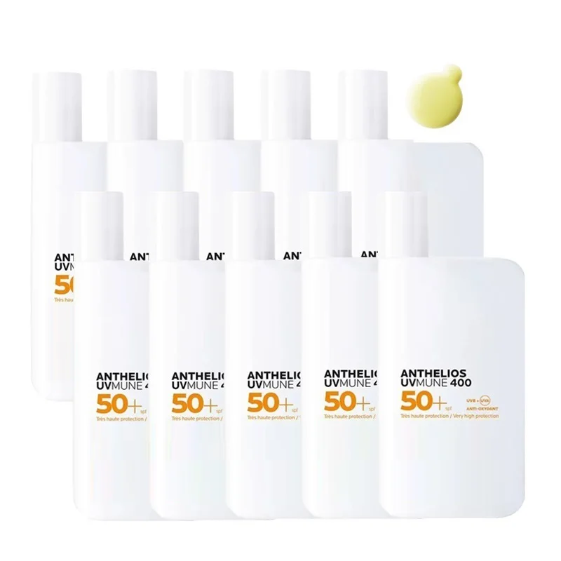 

10PCS Anthelios UVMUNE 400 50+ SPF UVB/UVA Sunscreen sunblock Fluide Invisible Nvisibl Fluid Sun Cream Yellow 50ML