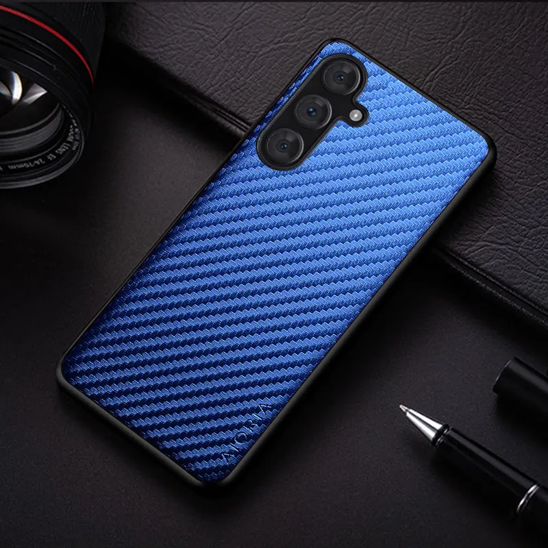 Carbon Fibre Shockproof Slim Non-Slip Full Body Protective Phone Case