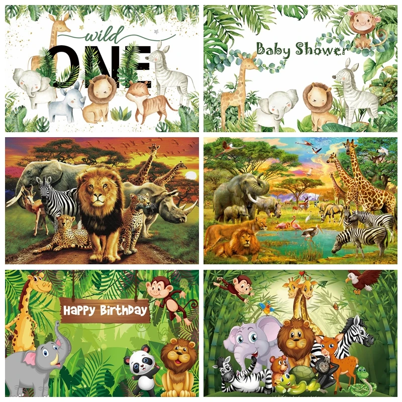 Фон для студийной фотосъемки с изображением джунглей диких животных