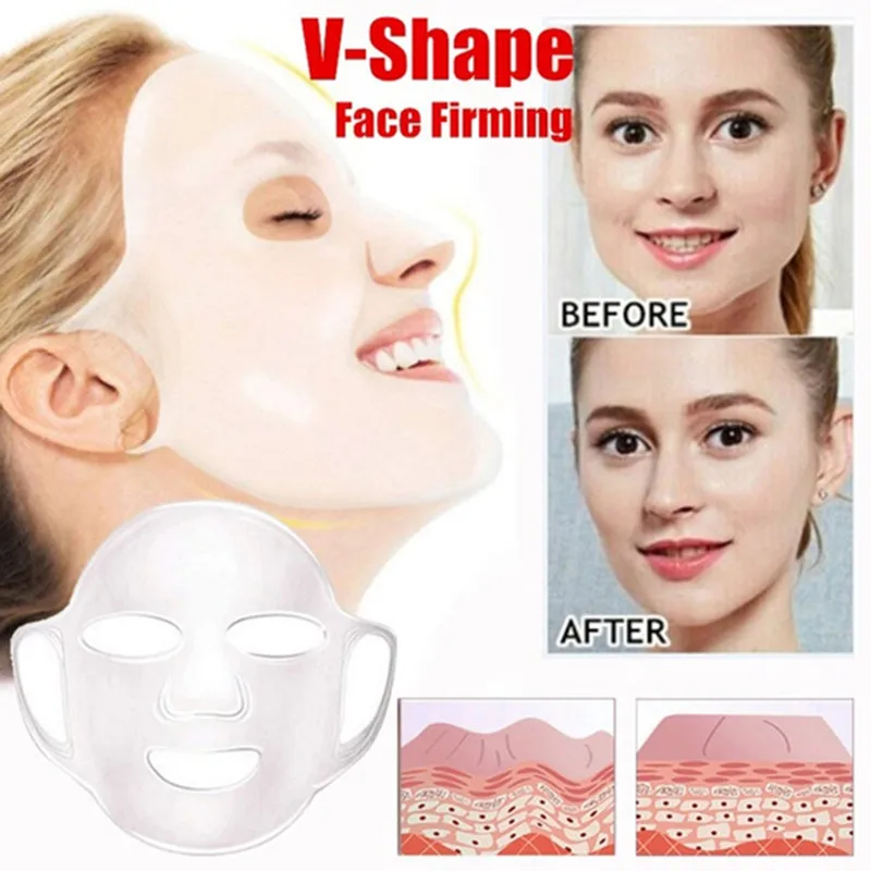 

4Color Silicone Mask Reusable Sheet Mask Moisturizing Lifting Firming Prevent Essence Evaporating Ear Fixed Facial Skin CareTool