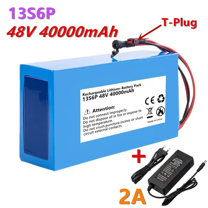 

48V Battery 40Ah Lithium Ebike , 13S6P Li ion Battery for 500W 750W 1000W Motor Electric Bicycle Bike Scooter