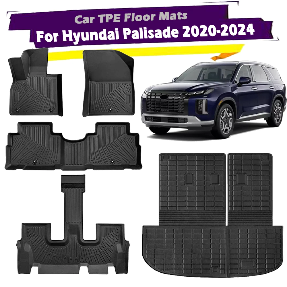 ForHyundaiPalisade20222024TPEFloorMatsAllWeatherWaterproof3D