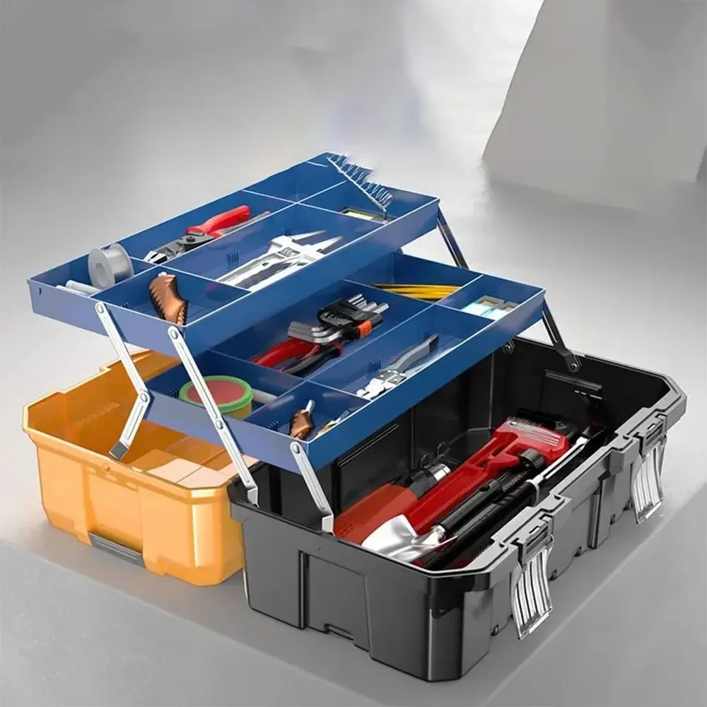 folding-tool-box-large-multi-layer-outdoor-home-supplies-tool-room-storage-suitcase-metal-latch-multifunction-thickened-box