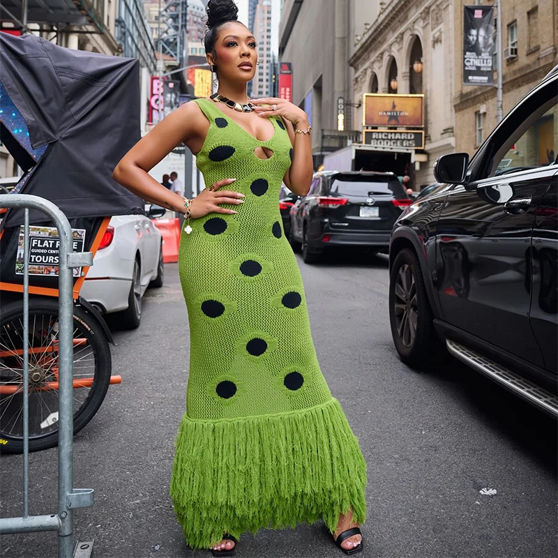 green emerald velvet dress Green Polka Dot Kennedy Midi Dress