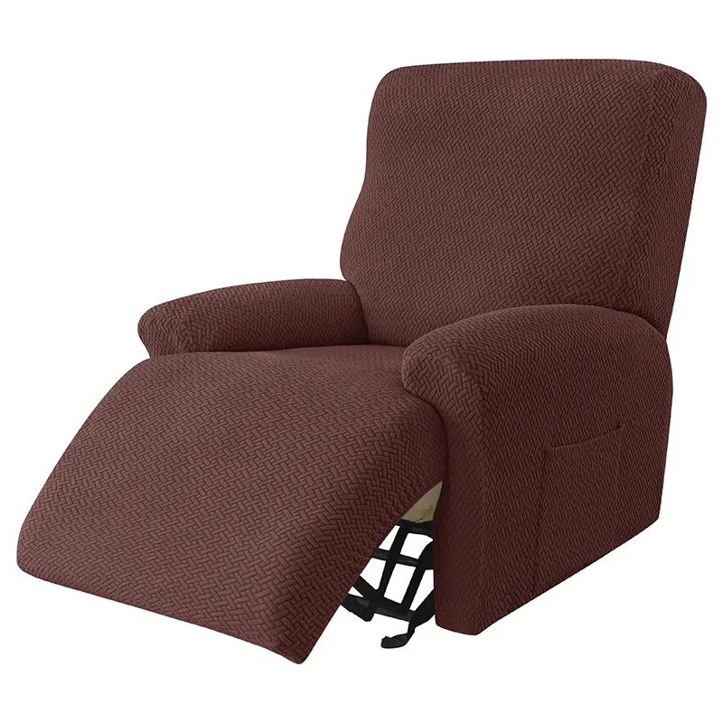 Recliner Chair Cover Stretch Thick Soft Recliner Slipcover Jacquard Sofa Couch Armchair Cover 4 Separate Piece Elastic Protector 5