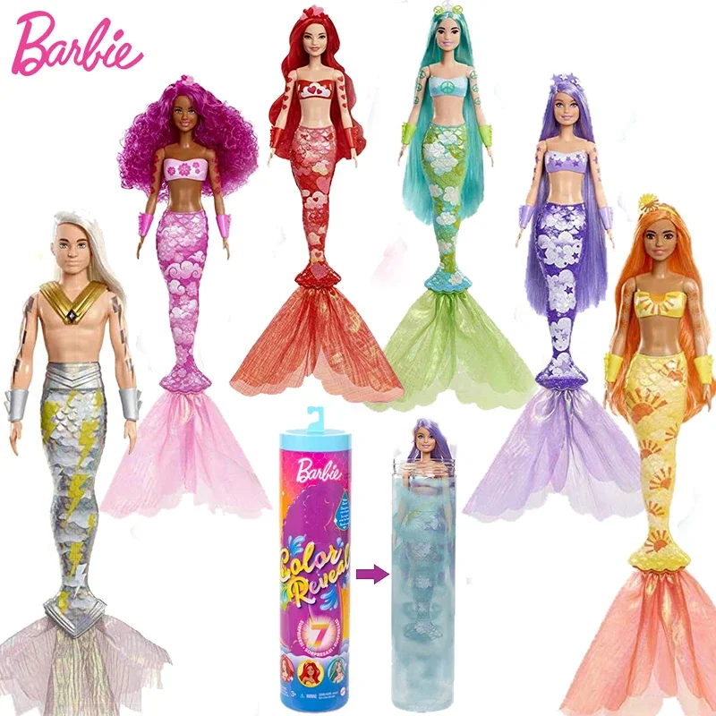 Original Barbie Color Reveal Mermaid Dolls Surprise Rainbow