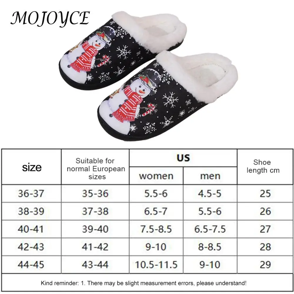 Christmas Snowman Slippers Flat Thermal Slippers Comfortable Fluffy Snowman Slippers Anti Slip Cute Furry Slippers for Men Women 6