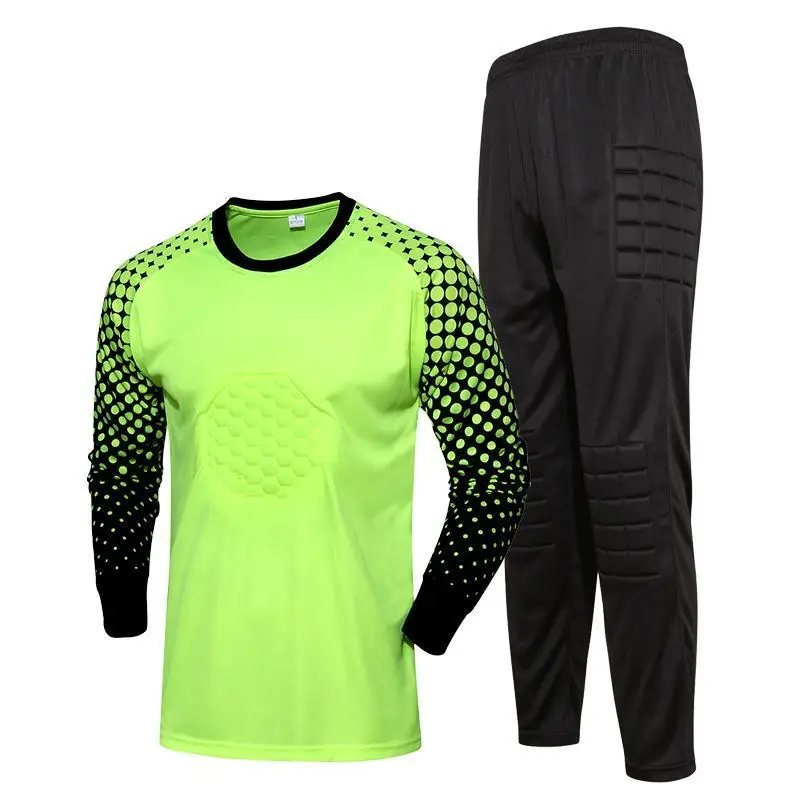 Football Goalkeeper Clothing Suit Adult and Children Long Sleeve Sponge Pad Competition Training Goalkeeper Suit Jersey Wholesal sports suit football training kit