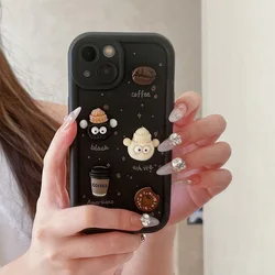 Cute 3D Coffee Briquet Toy Cartoon Multistep Soft Phone Case for Realme C61 C63 (1)