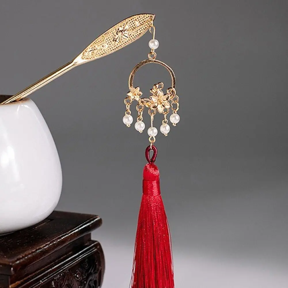 

Flower Tassel Hair Sticks Classic Simple Hair Fork Hairpin Ladies Elegant Hair Clasp Hanfu Headdress Photo Prop Hair Accessories