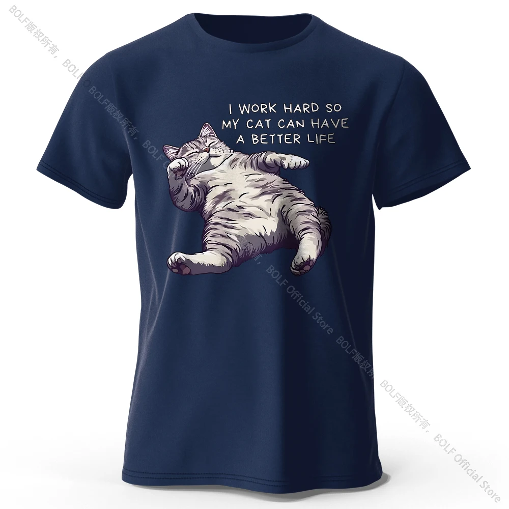 Charming Cat Lover 100% Cotton Tee - Soft & Breathable Round Neck Short Sleeve Unisex Shirt