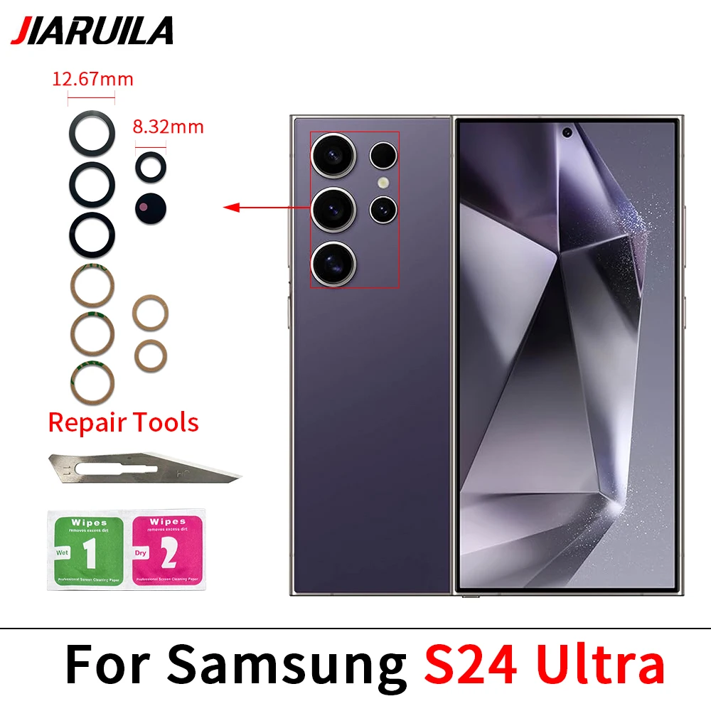 10-Pack Rear Camera Glass Lens with Adhesive Stickers