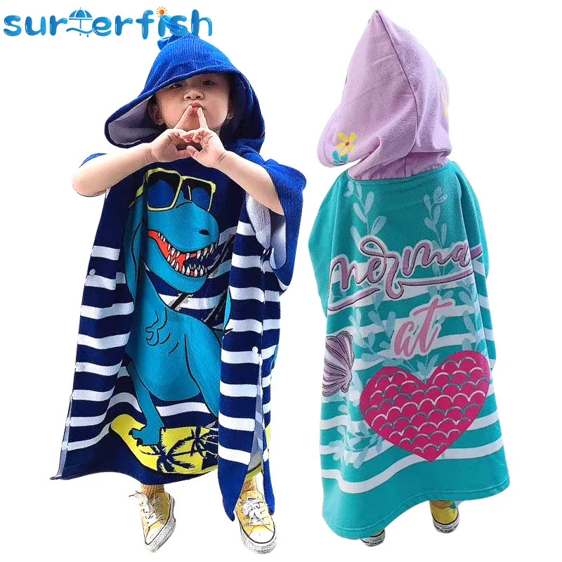Cartoon Baby Bath Towel Microfiber Cotton Hooded Beach Towel Newborn Cape Towels Soft Poncho Kids Bathing Stuff Infant Washcloth