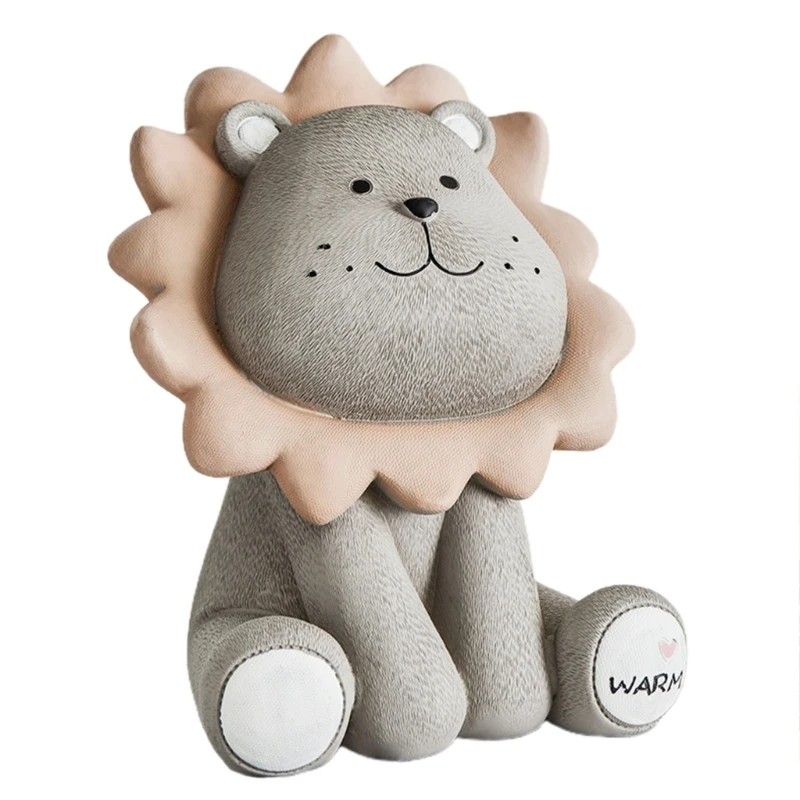 Cartoon Lion Piggy Banks Animal Desktop Statue Ornament Lovely Coin Saving Money Box Decoration Children Birthday Gift new 5