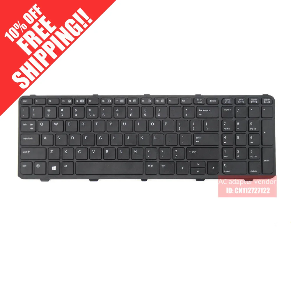 For Hp Probook 450 455 470 G2 With Frame Us Laptop Keyboard