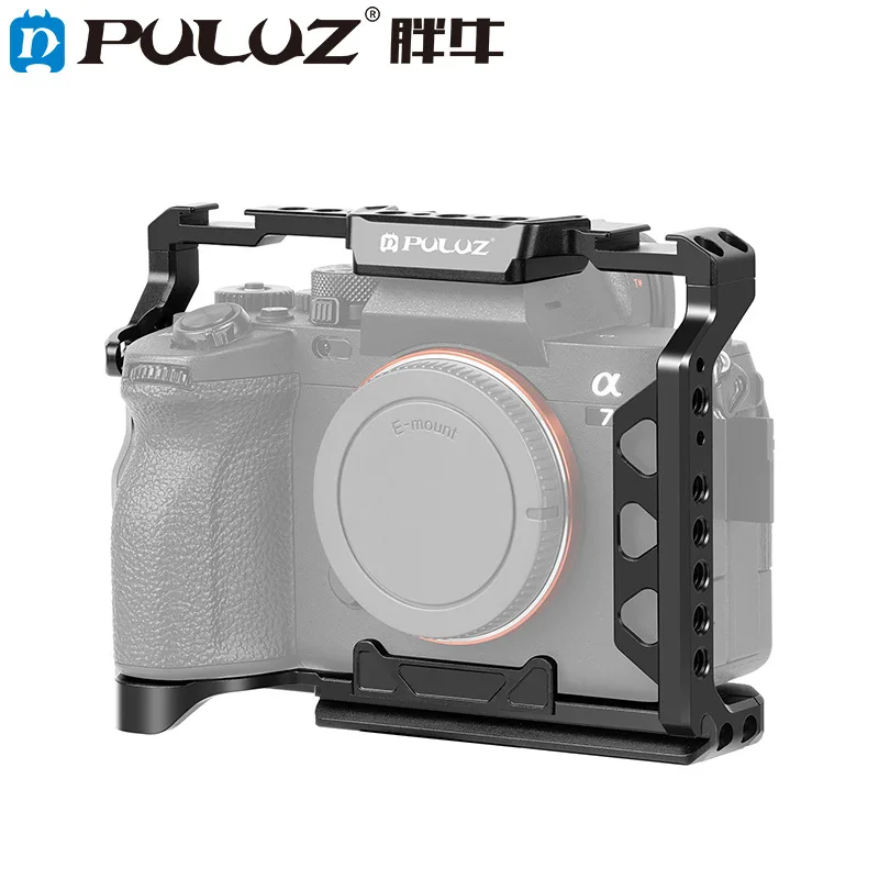 Puluz Metal Camera Cage Stabilizzatore Rig Per Sony A7 Iv / Ilce-7M4 / A7M4 / A7M3 / A7R3 / A7R Iii