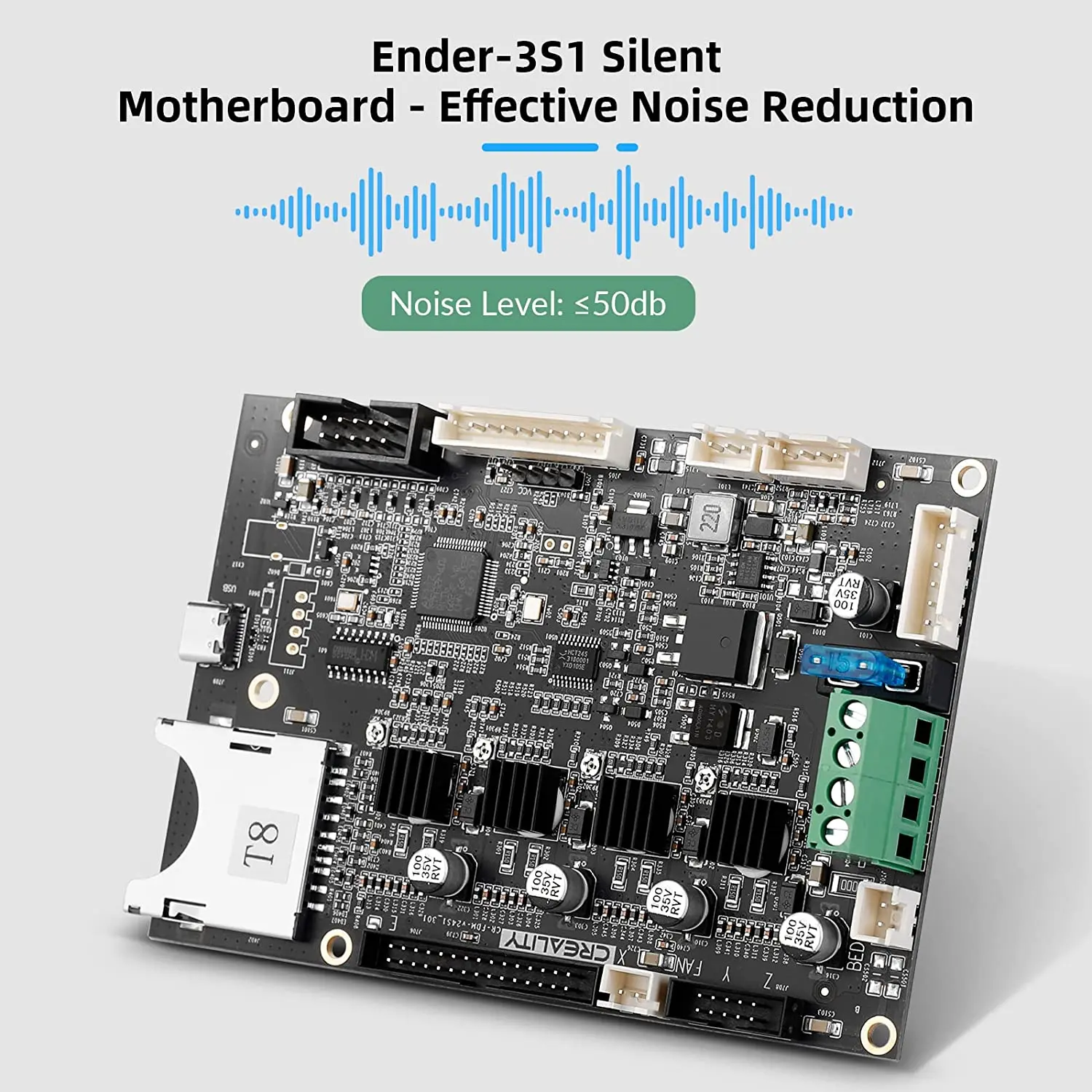 Placa-mãe Silenciosa para Creality Ender3 s1 32 Bit Mainboard Cartão sd Pacote de Fusíveis com Drivers Tmc2208 Impressora 3d Parte - Imagem 4