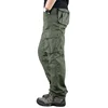 Men's Outdoor Casual Work Trousers Large Size Straight Leg Sport Pants Multi Pocket Loose Cotton Long Trousers