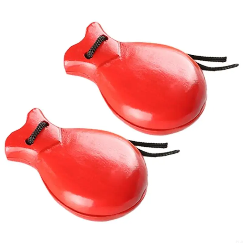 A9LD 2 Pcs Spanish Castanets with String Traditional Flamenco Castanets Easy to Play