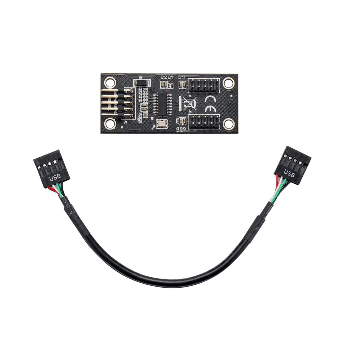 AT87-USB Hub USB Splitter USB2.0 9Pin to Dual 9Pin Hub Adapter Riser Motherboard USB Connector 1 to 2 Extension Cable