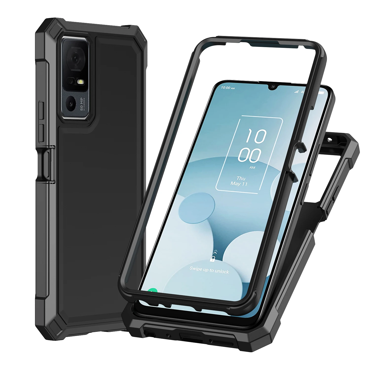 

For TCL 40 XL/TCL 40 SE Case Full Body Shockproof Impact Rugged Cover Heavy Duty Silicone TPU Bumper