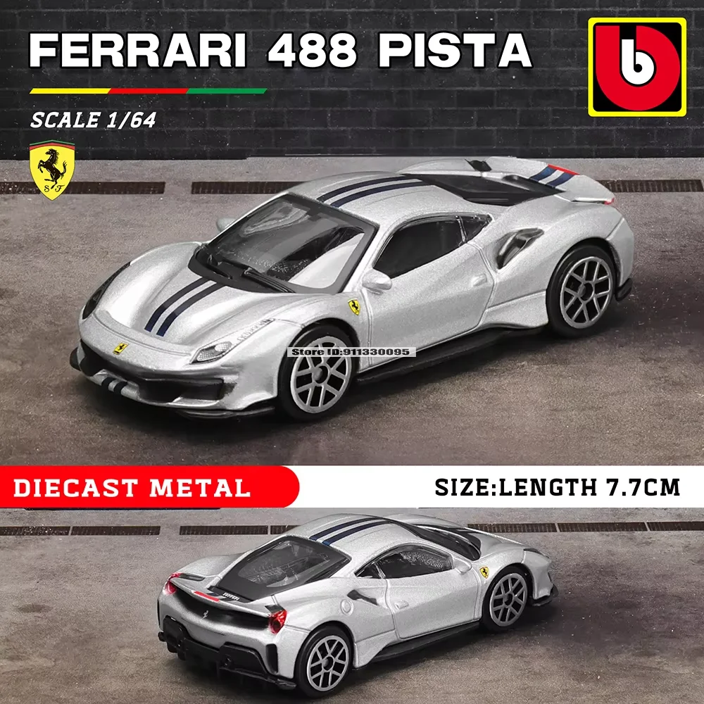 Bburago 1:64 ferrari 488 458 f12 296 gtb f40 f50 liga de luxo carro fundido modelo de brinquedo coleção presente mini modelo de carro 2
